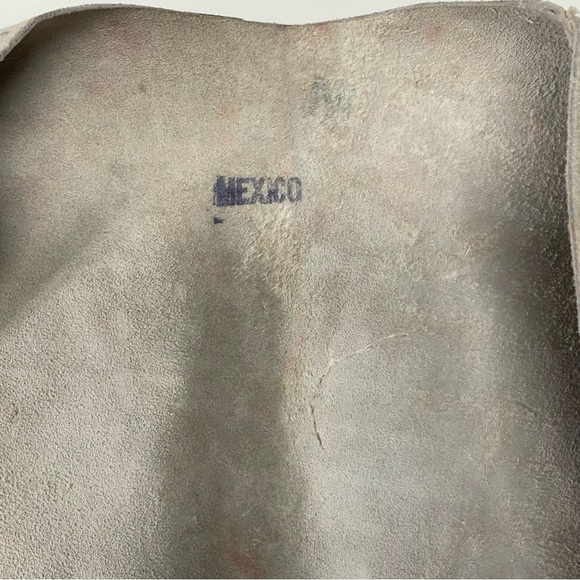 Vintage Authentic Suede Leather Fringe Cowboy Vest Off White One Size - Picture 12 of 12